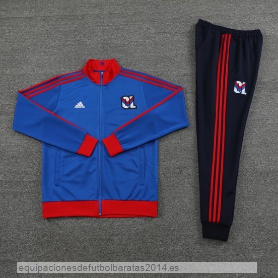 Nuevo Conjunto Completo Ropa Deportiva Con Cremallera Larga Lyon 23/24 Azul Rojo Baratas